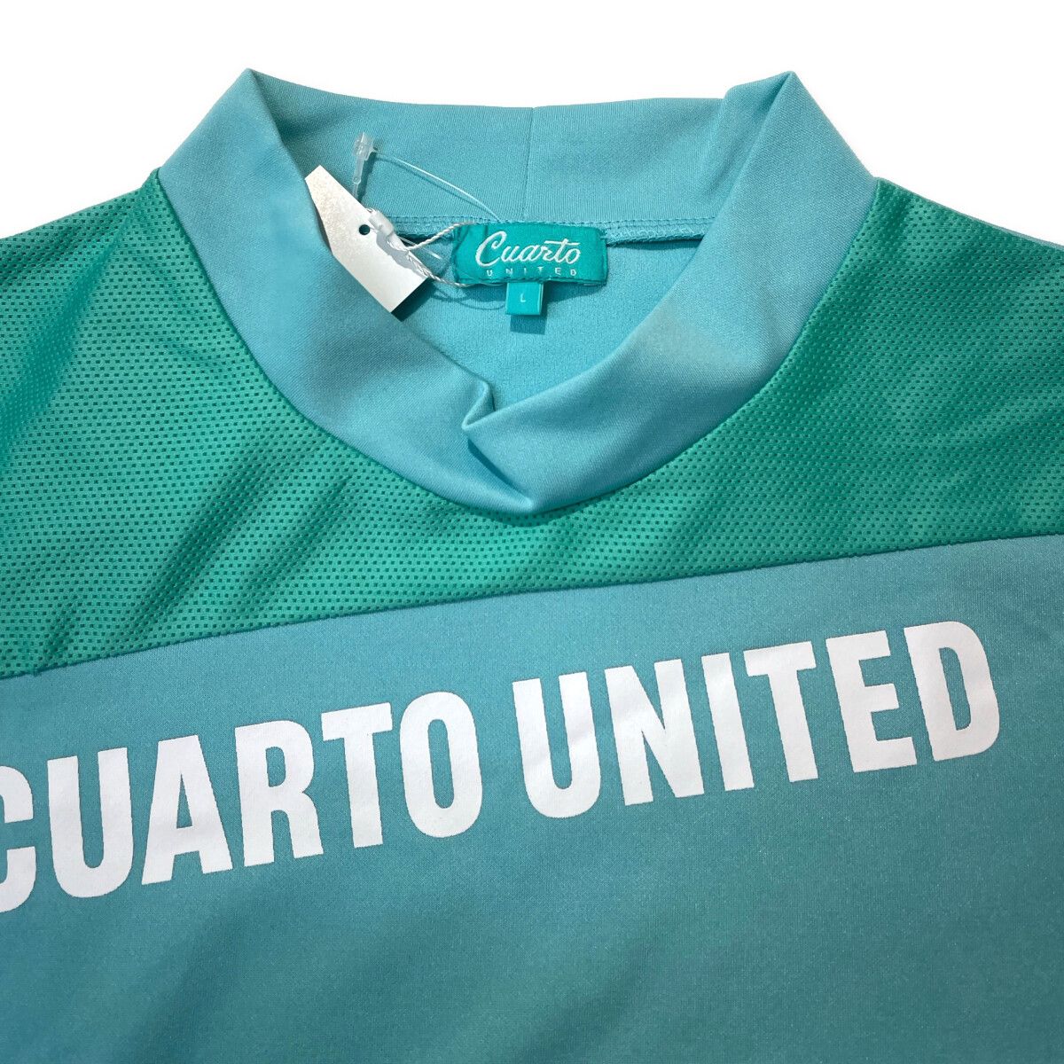 coco 未使用品 クアルトユナイテッド CUARTO UNITED レディース ワンピース L ミント モックネック 未使用品 レディース クアルトユナイテッド CUARTO UNITED