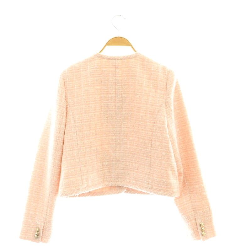 CELFORD パイピングショートジャケット　ピンク　36 パイピングショートジャケット（ノーカラージャケット/コート