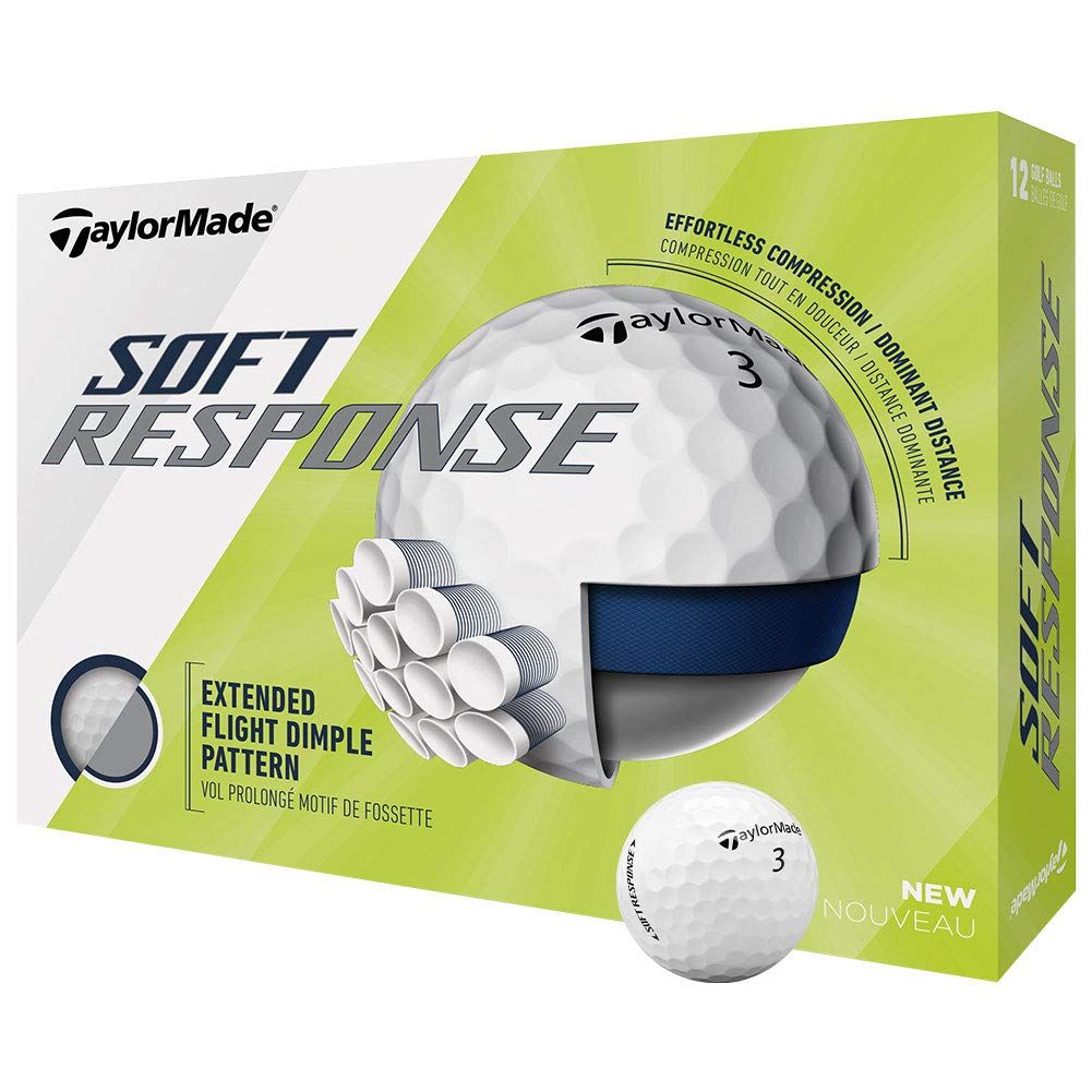 テーラーメイド SOFT RESPONSE アイオノマーカバー 3ピース ボール USA直輸入品 レッド [レッド]