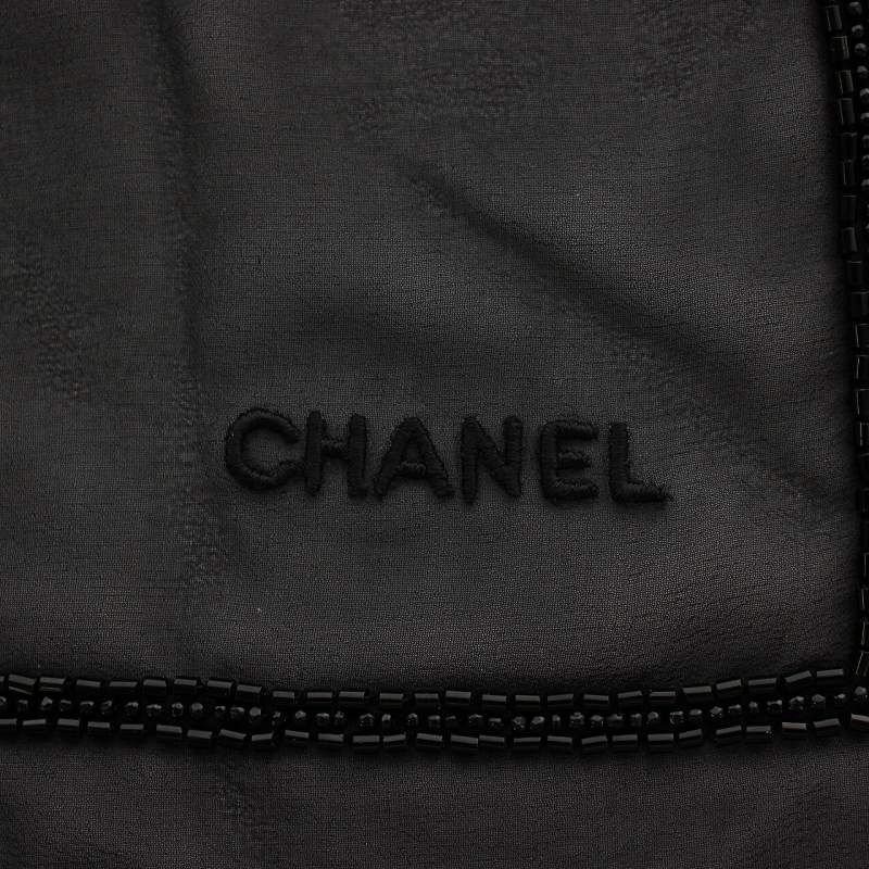 CHANEL シャネル スカーフ 100×100サイズ シースルー ボーダー