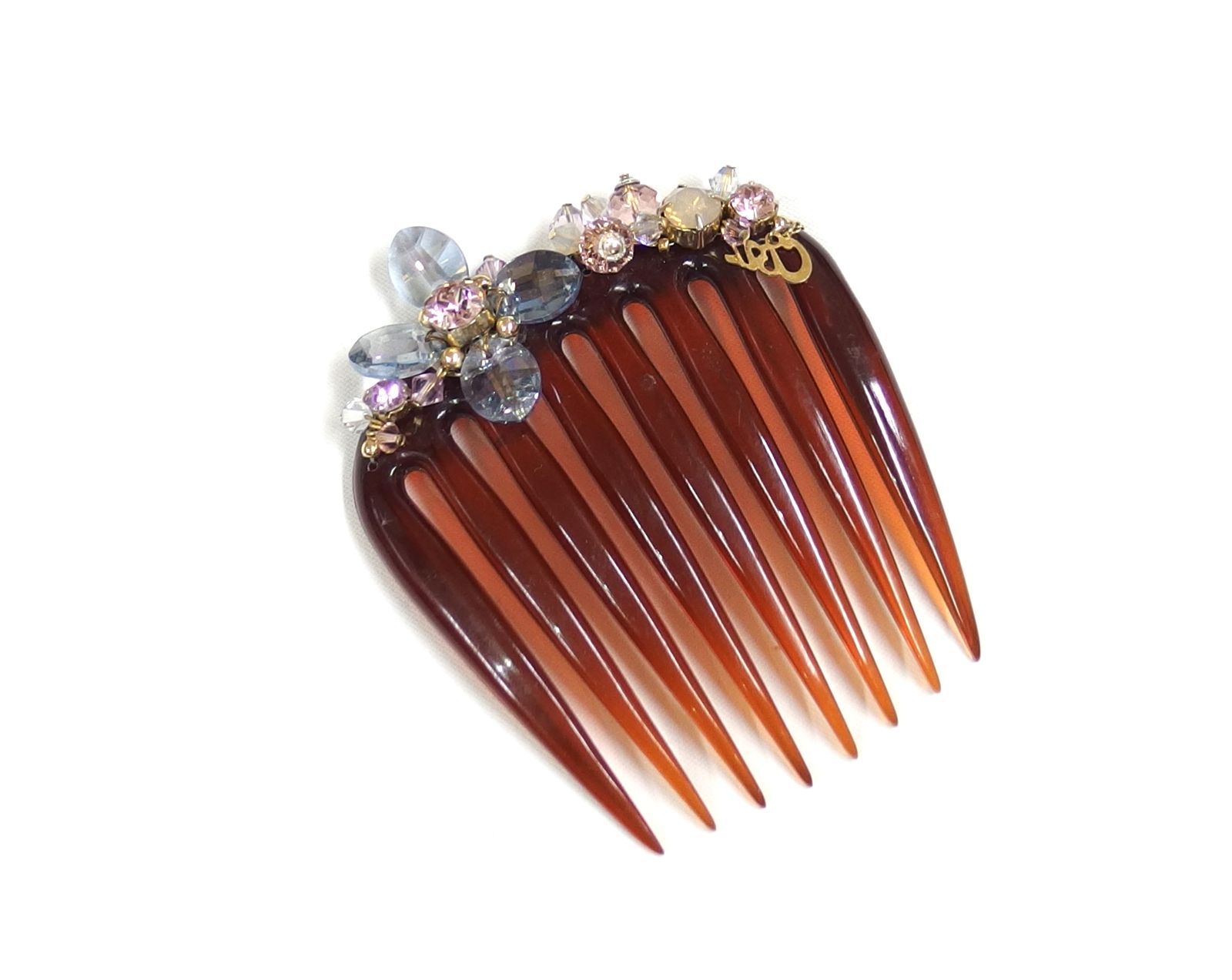 Complex Biz ビジュー ブラウン フレンチコーム クリップ セット