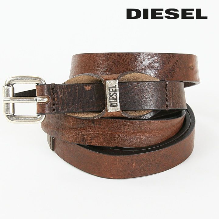 新品・未使用 ディーゼル DIESEL 二重巻きレザーナローベルト