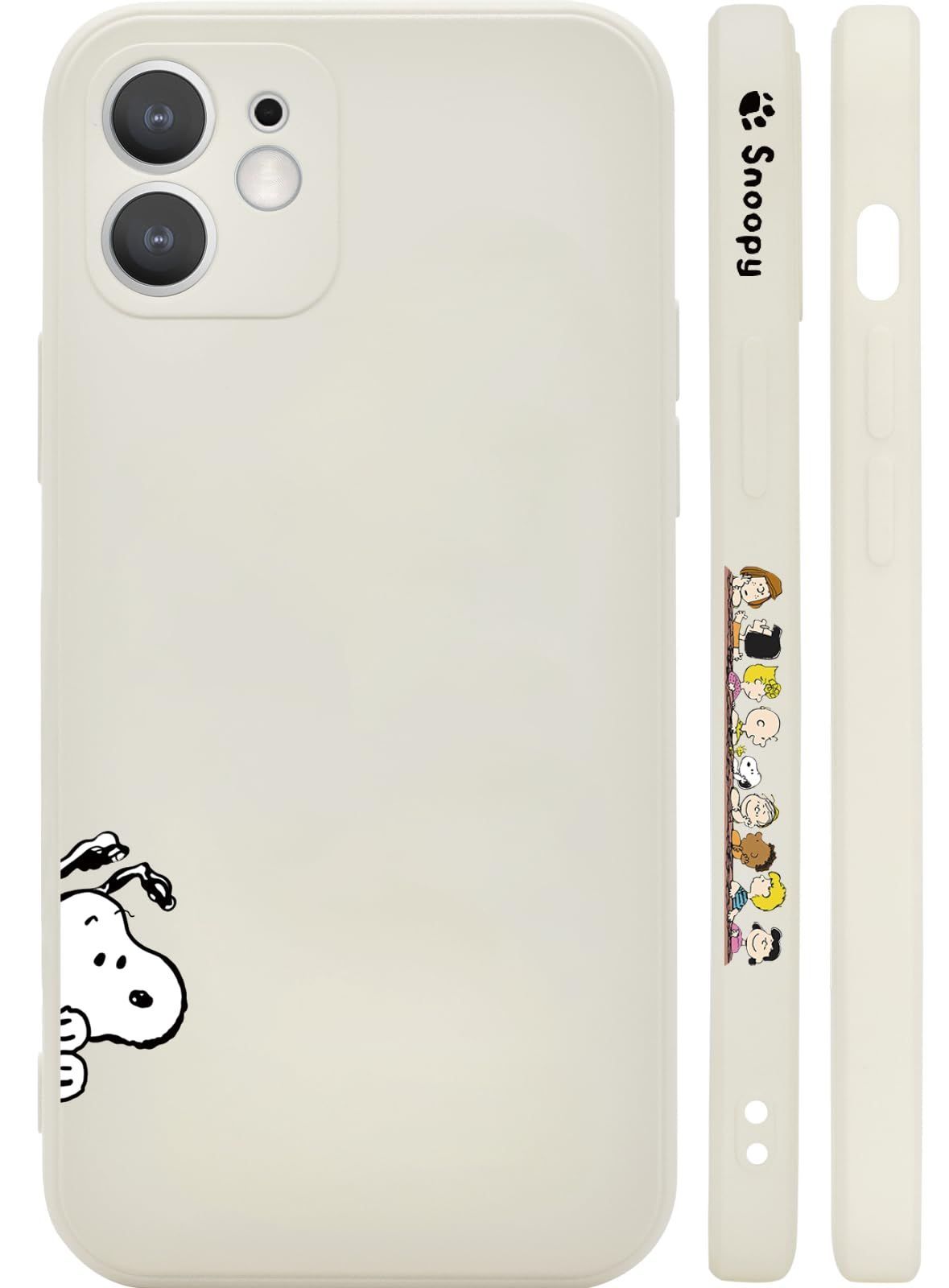 【在庫処分】高耐久性 ワイヤレス充電対応 防キズ レンズ保護 アンチ指紋 カバー スマートフォンケース 良質テクスチャー 萌えキャラ可愛い スマホケース アンティークホワイト キャラク