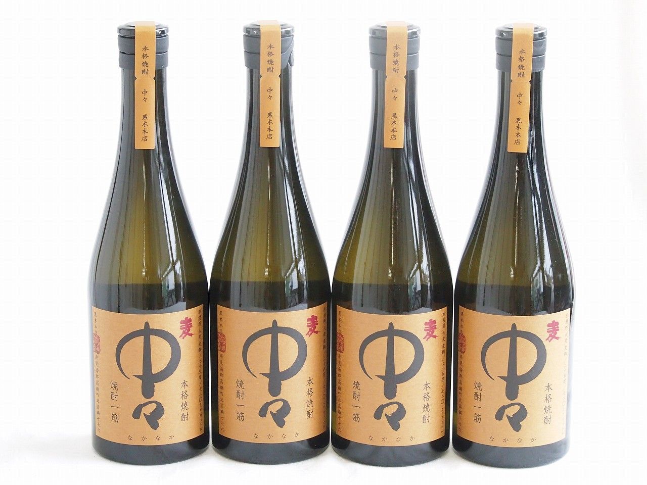 4本セット(麦焼酎 中々 小売業者 25度黒木本店 (宮崎県)) 720ml
