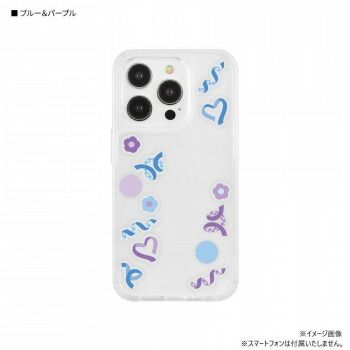 SHOWCASE+ iPhone15 Pro対応ケース (アクリルパーツ付き) ブルー＆パープル SWC-18BP