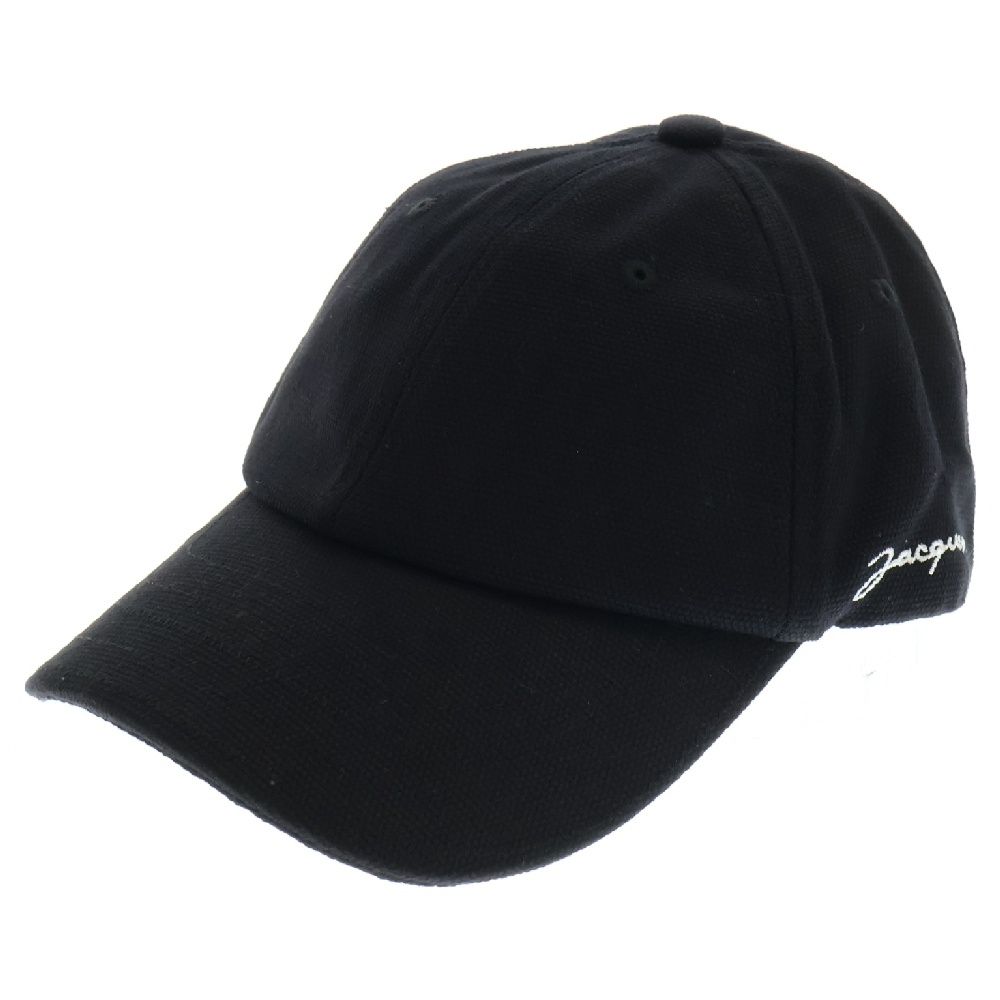 JACQUEMUS (ジャックムス) La Casquette サイドロゴ刺繍 6パネル ベースボールキャップ 帽子 ブラック 226AC009-5001990
