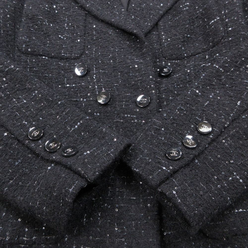 美品 24aw CHANEL シャネル 近年モデル グリッターツイード ジャケット