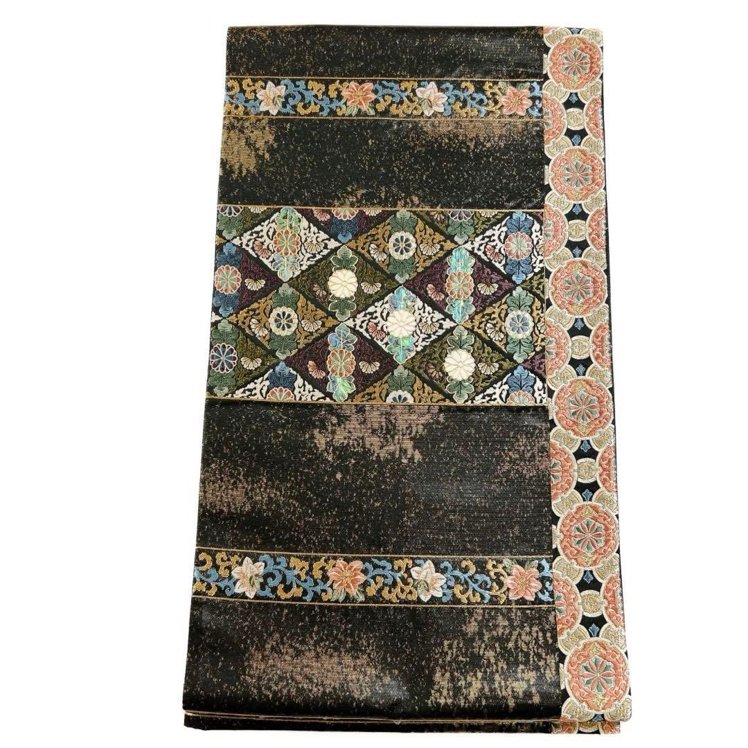 藤本隆士 袋帯 螺鈿 花模様 菱 華紋 着物034w - メルカリ