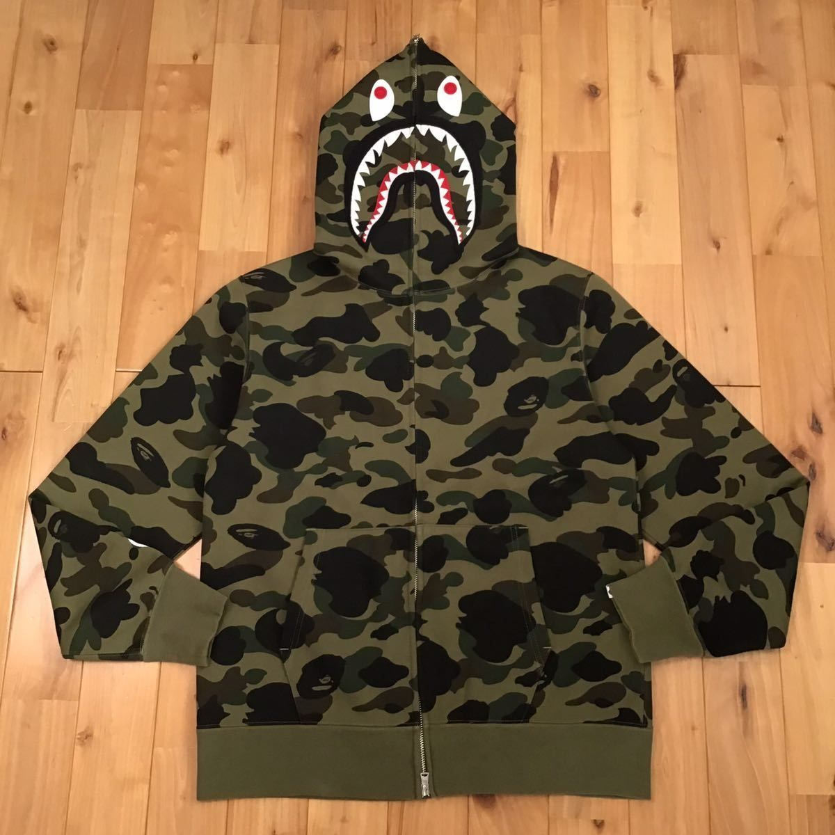 ☆XL☆ Windstopper 1st camo green シャーク パーカー shark full zip 