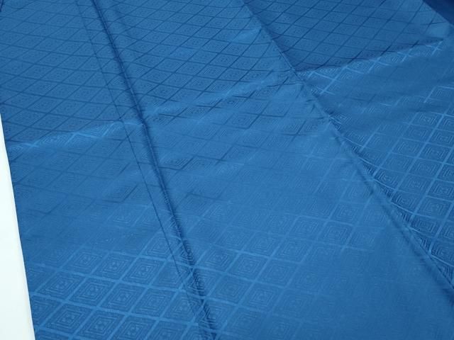 平和屋着物□極上 男性 色無地 紋付き羽織セット 紺鼠色地 花菱地紋