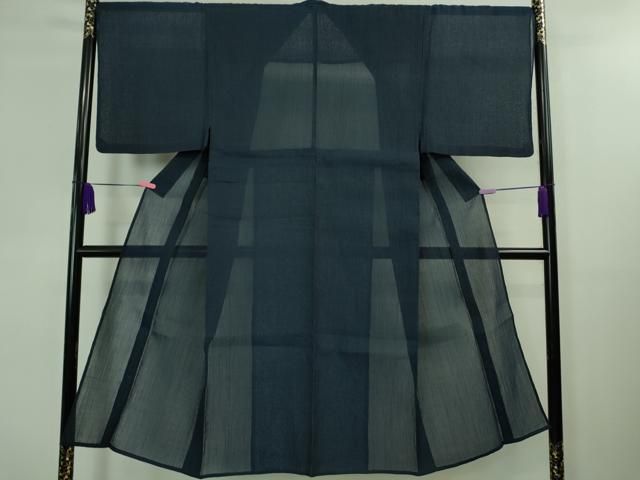 平和屋着物□極上 男性 紬 キングサイズ 色無地 留紺色 逸品 未使用