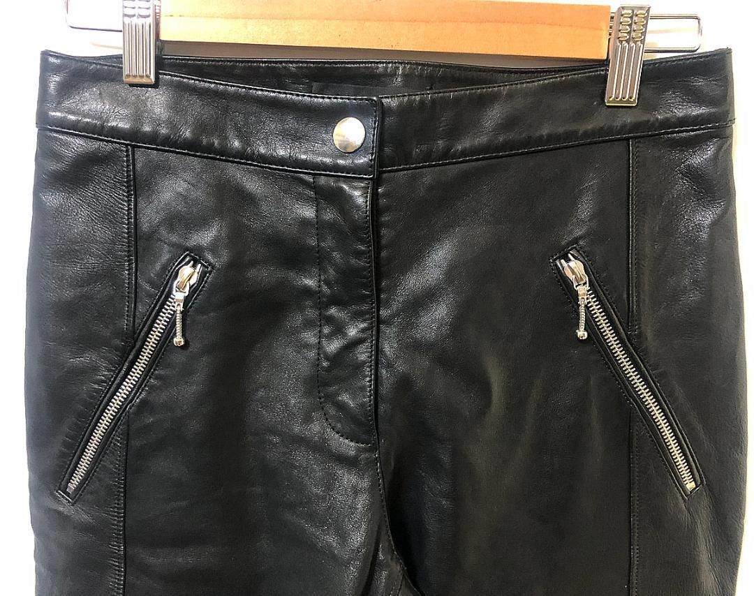 【海外限定】 |定価10万超 Alexander Wang アレキサンダーワン|ラムレザーパンツ サイズ0|XS 黒 ブラック|フルレングス