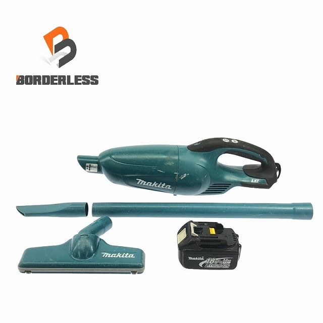 ☆品☆makita マキタ 18V 充電式クリーナー CL181FD バッテリ1個(18V3.0Ah) パイプ ノズル付 コードレス ハンディ 掃除機 102588