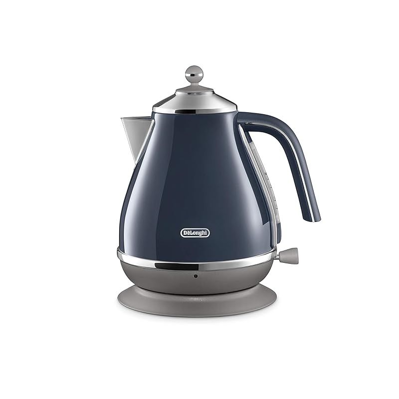 DeLonghi デロンギ De Longhi電気ケトル アイコナ キャピタルズ KBOC1200J-BL ステンレス 1.0L 見やすい水量計 異物混入防止フィルタ 空だき防止機能 簡単お手入れ ロンドンブルー ファミリー登録で3年 1