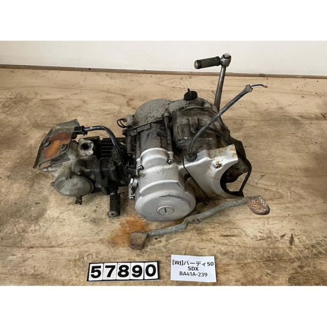 WJ 57890 スズキ SUZUKI バーディ50 BA41A-239 エンジン本体 BA41A A401 キック圧縮あり