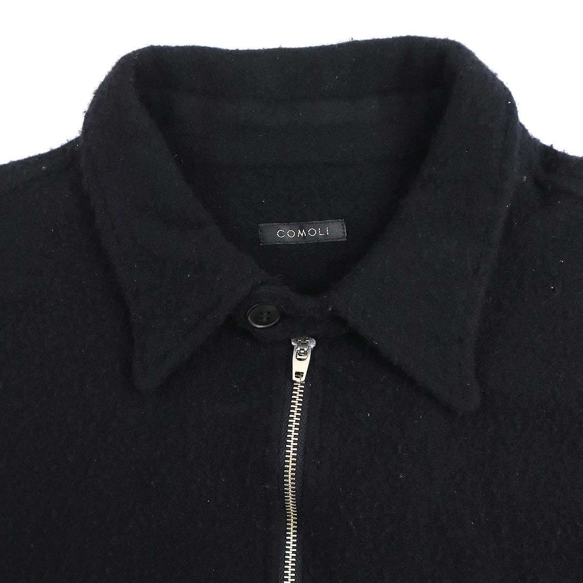 COMOLI コモリ 23AW 縮絨ウールハーフジップシャツ Y03-02010 ネイビー 