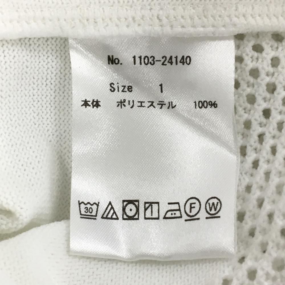 新品】CPG ニットジャケット 白×黒 透かし編み 立体ロゴ レディース 1