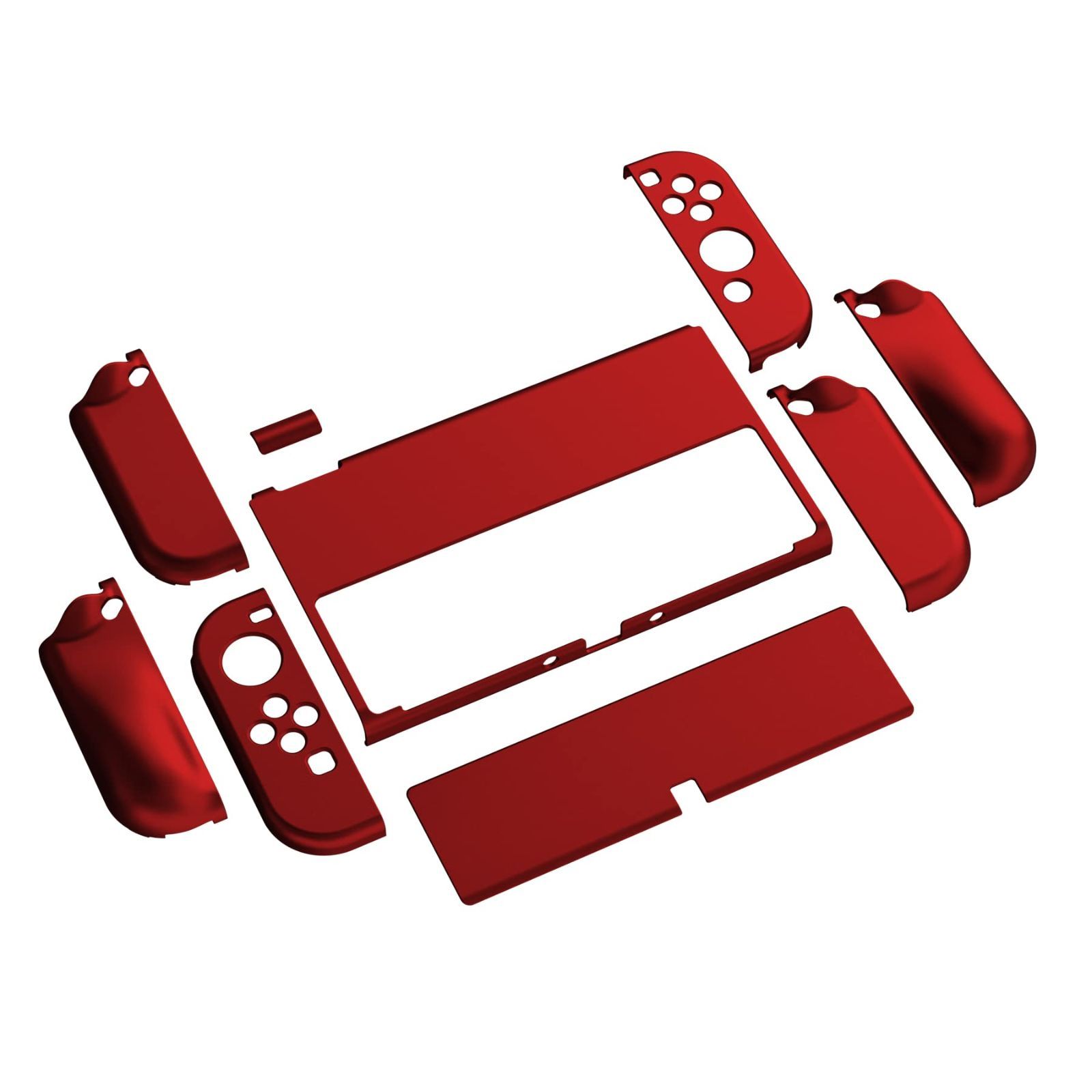 AlterGrips Nintendo有機elに対応用保護シェル、ジョイコンに対応用人間工学に基づいたデザインしたハードシェル、サムグリップキャップカバーとボタンキャップは付属しています【スカーレッ