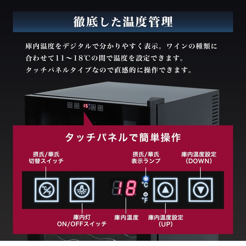 ペルチェ方式 温度調節機能付き