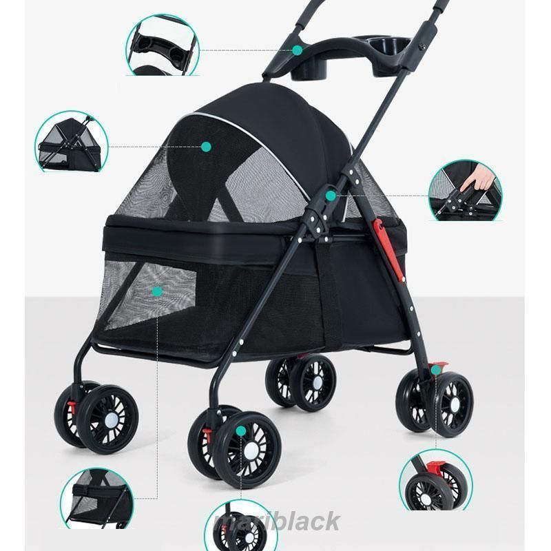 ペットカート 犬用バギー ドッグカート　小型犬用 折り畳み　犬用ベビーカー ペットカート 犬 カート 犬カート 軽量 折りたたみ 4輪 多頭 犬