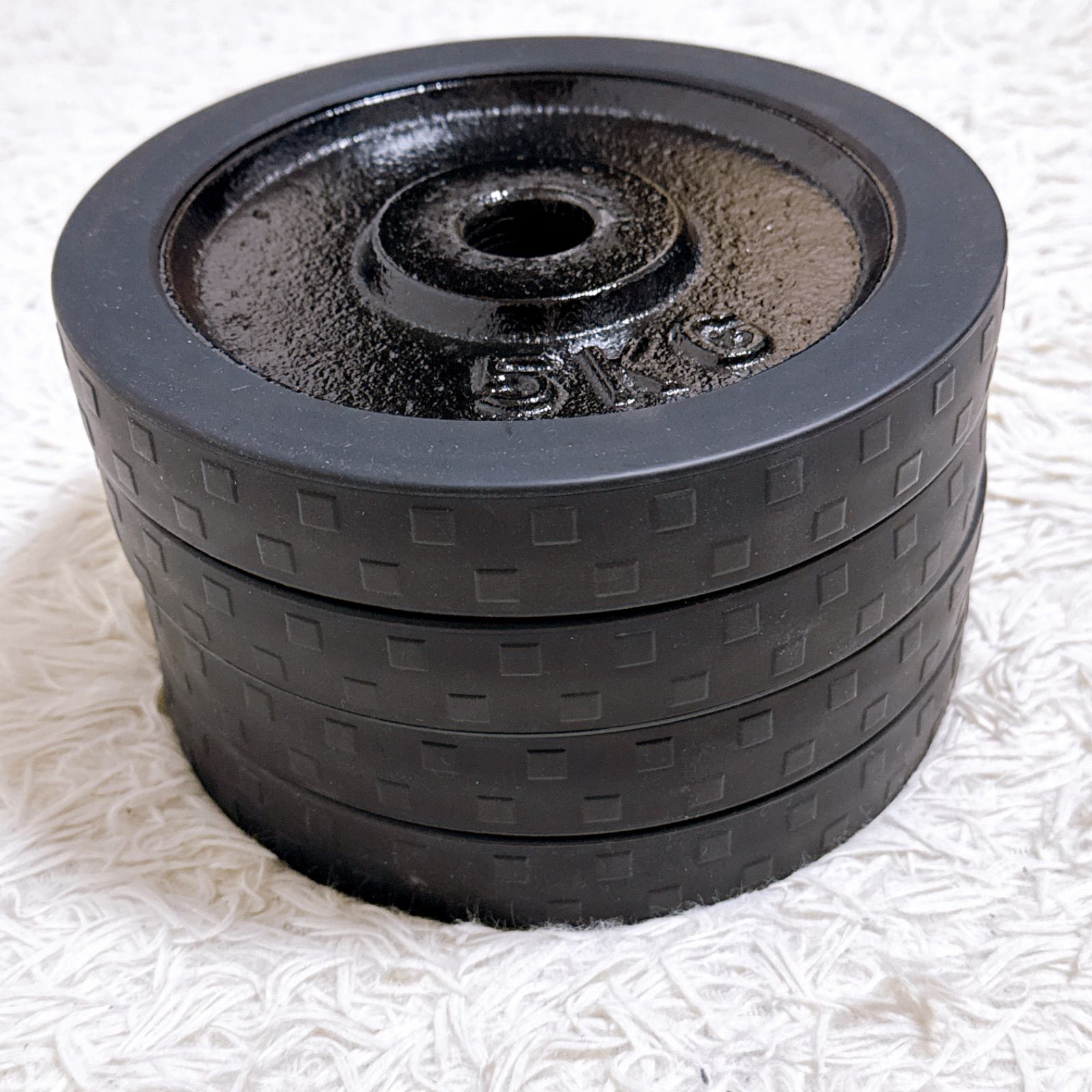 ダンベルプレート(ラバー付き) 5キロ☓4枚です