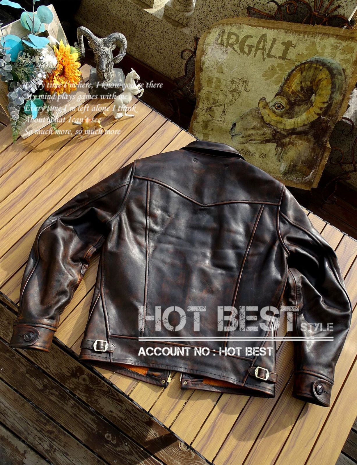 1.2mm 茶芯ホースハイド 復刻40's アビエイタースタイル 裏地あり