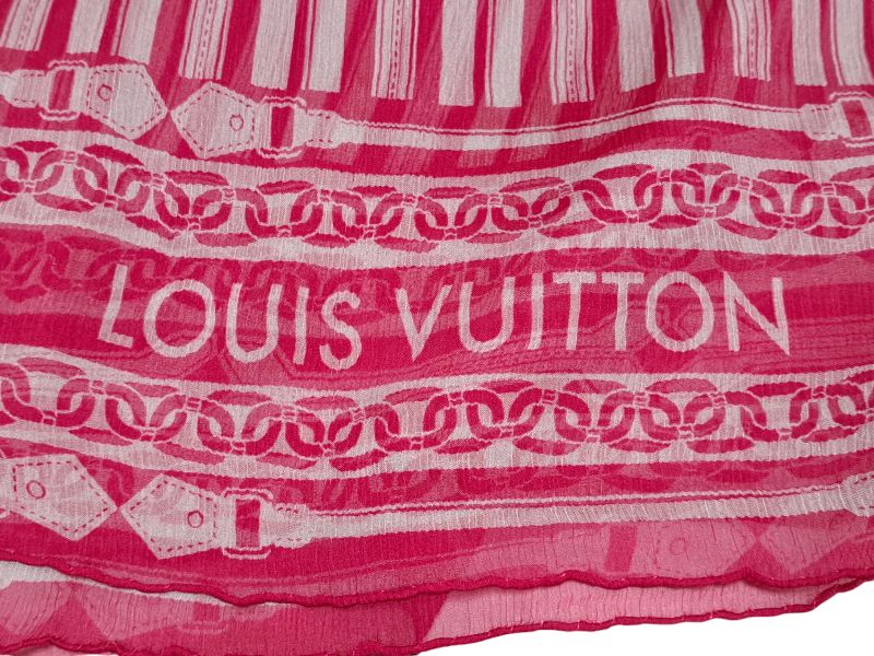 ルイヴィトン　/　LOUIS VOITTON シフォンストール ルイヴィトン 大判 ストール スカーフ 200×130cm シフォン