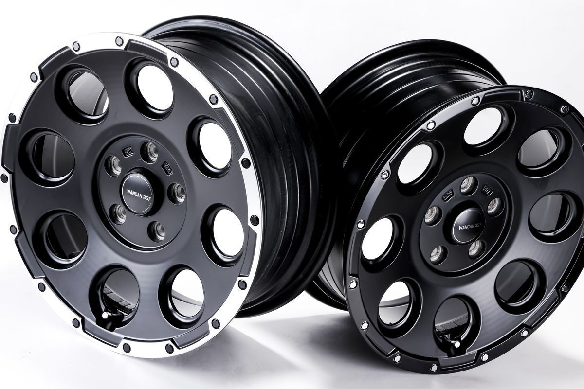 WANGAN357 16インチホイール 4本セット 7.0J 35 5穴 PCD 114.3 73.1 黒 マットブラック リムポリッシュ デリカD5 CV1W RAV4 TRITUETUBI_COM