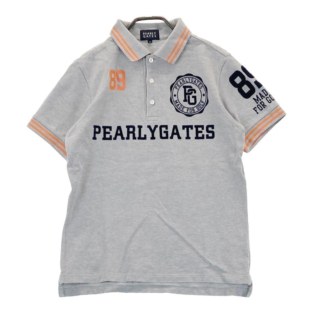 サイズ:4 PEARLY GATES パーリーゲイツ 半袖ポロシャツ グレー サイズ:4 PEARLY GATES パーリーゲイツ 半袖ポロシャツ グレー