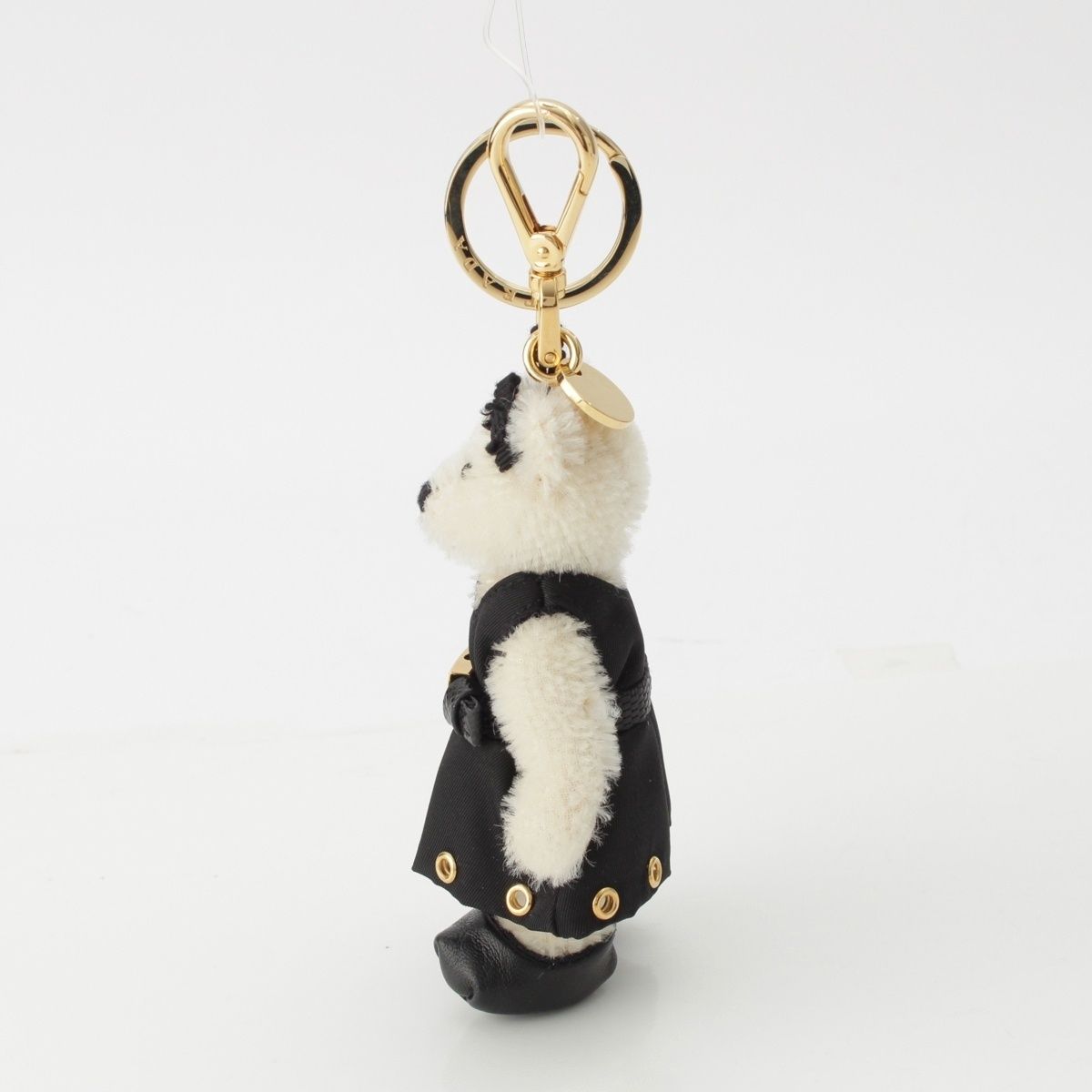 プラダ Teddy ベアトリック ロゴ キーホルダー バッグチャーム ホワイト ブラック