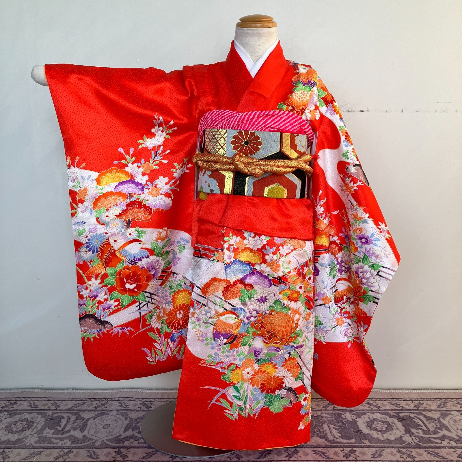アンティーク】七五三3歳女の子着物 半襦袢・被布セット レトロ