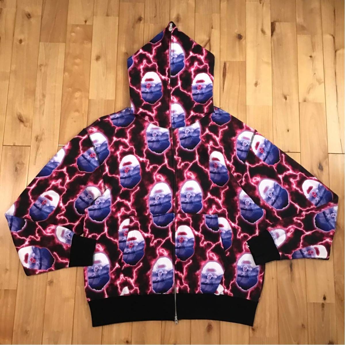 BAPE LIGHTNING フルジップ パーカー Lサイズ a bathing ape full zip 