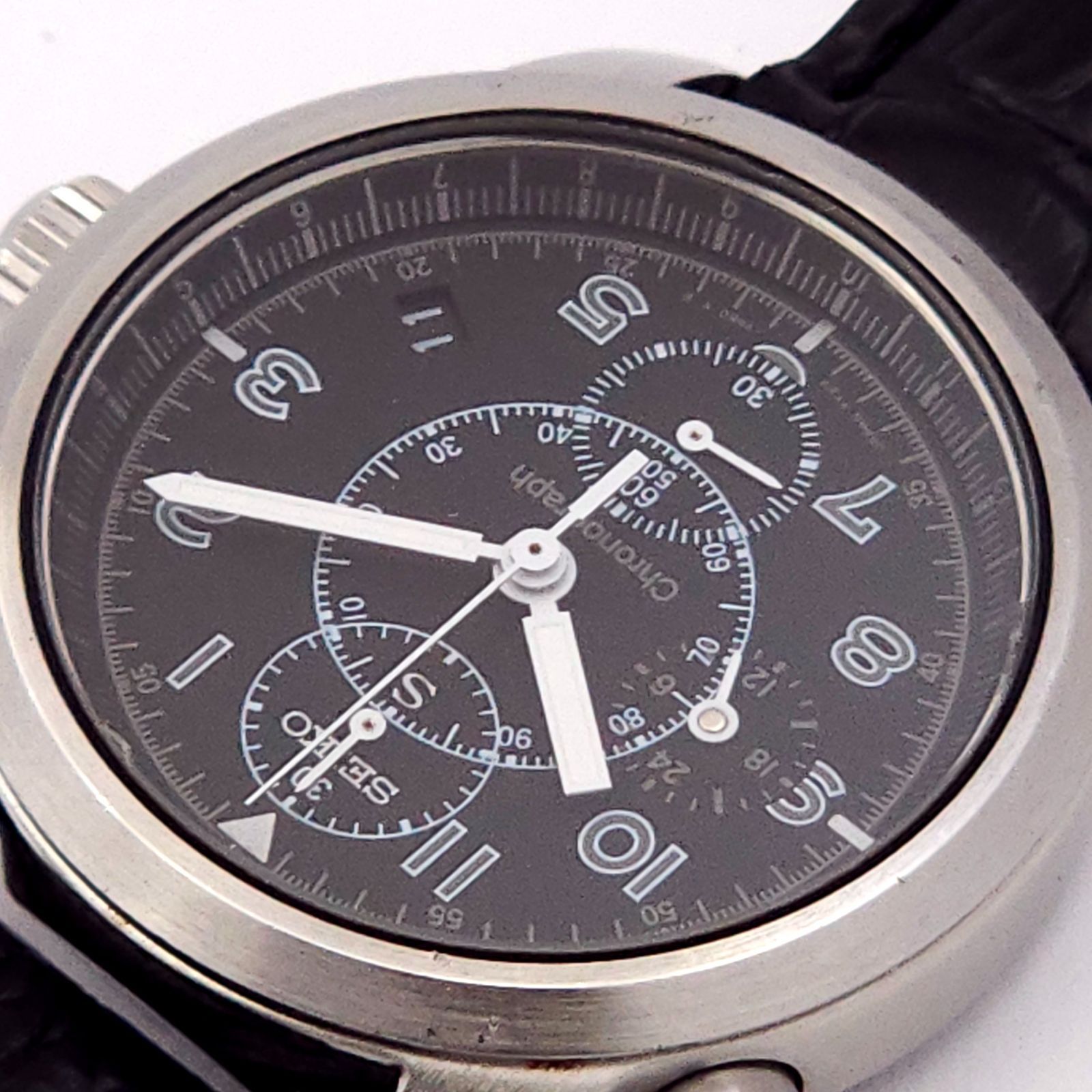 SEIKO セイコー サス クロノグラフ 7T27-7A40 QZ 動作品 黒 SEIKO サス