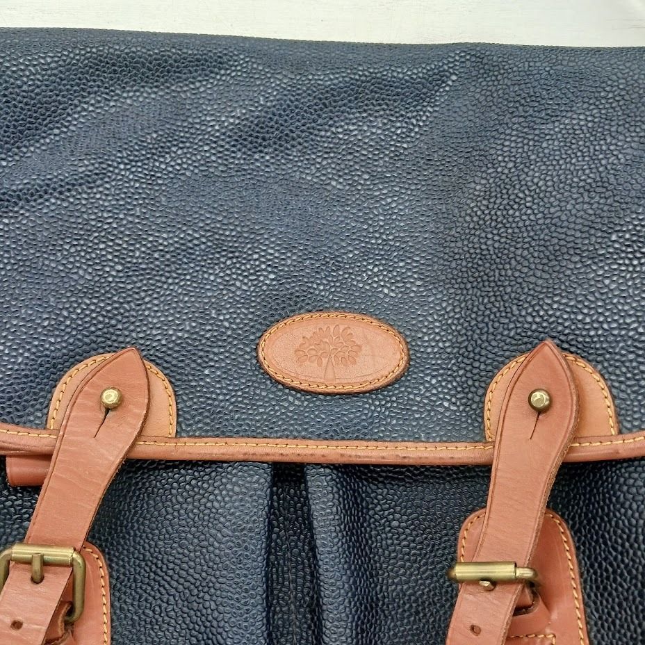 MULBERRY マルベリー Heritage Leather Messenger Bag ショルダーバッグ メッセンジャーバッグ ネイビー -  メルカリ