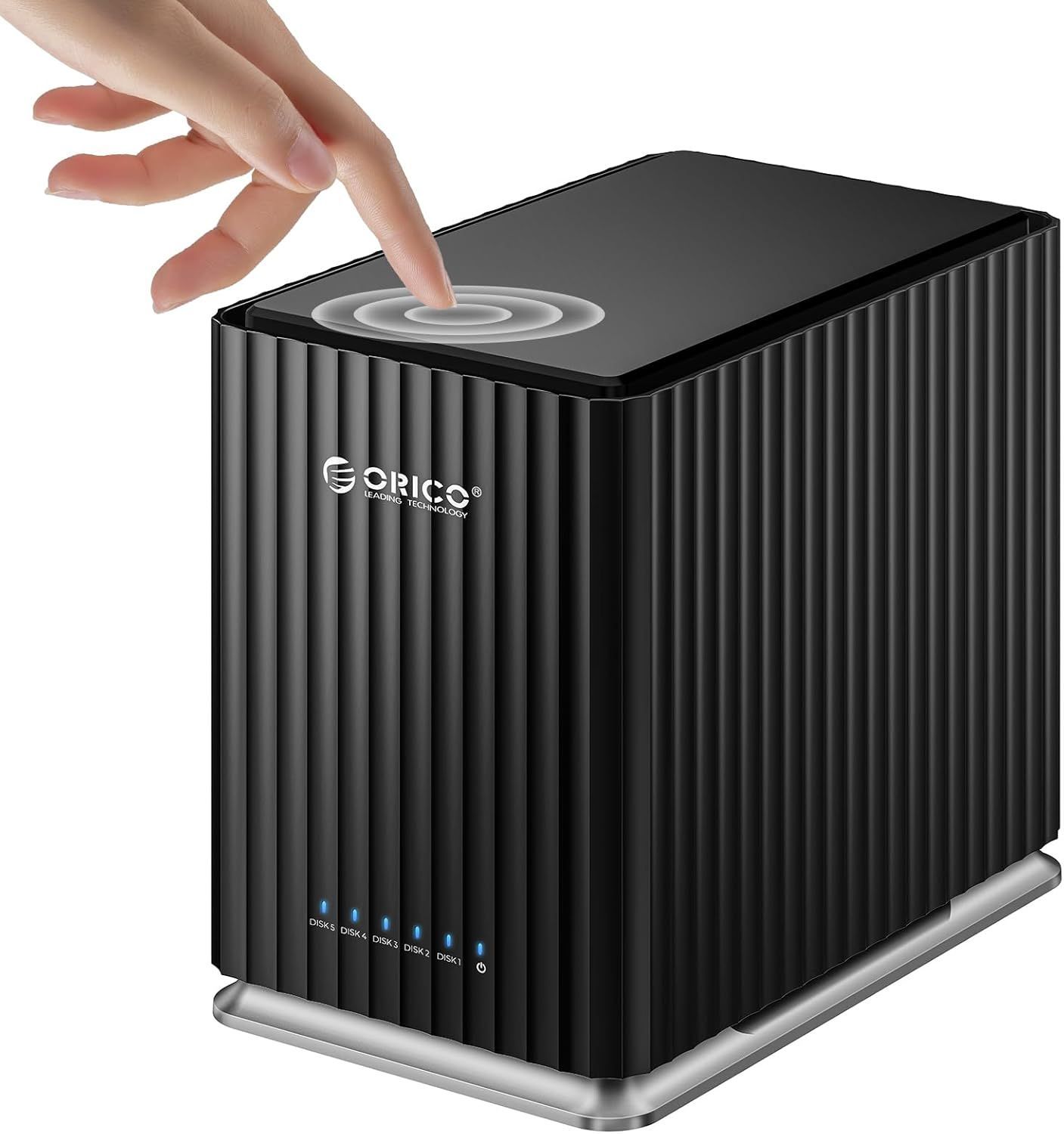 ♥ ORICO HDDケース 5台分 22TB*5 USB 3.1 Type-C 3.5インチ 2-IN-1データケーブル付き プッシュオン設計 ホームデータ管理用 9758C3
