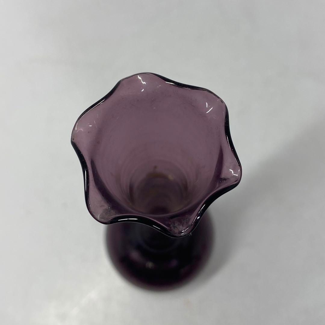 江戸ガラス　紫ガラス　花入　東さ6-0114① 江戸ガラス 紫ガラス 花入 東さ6-0114①
