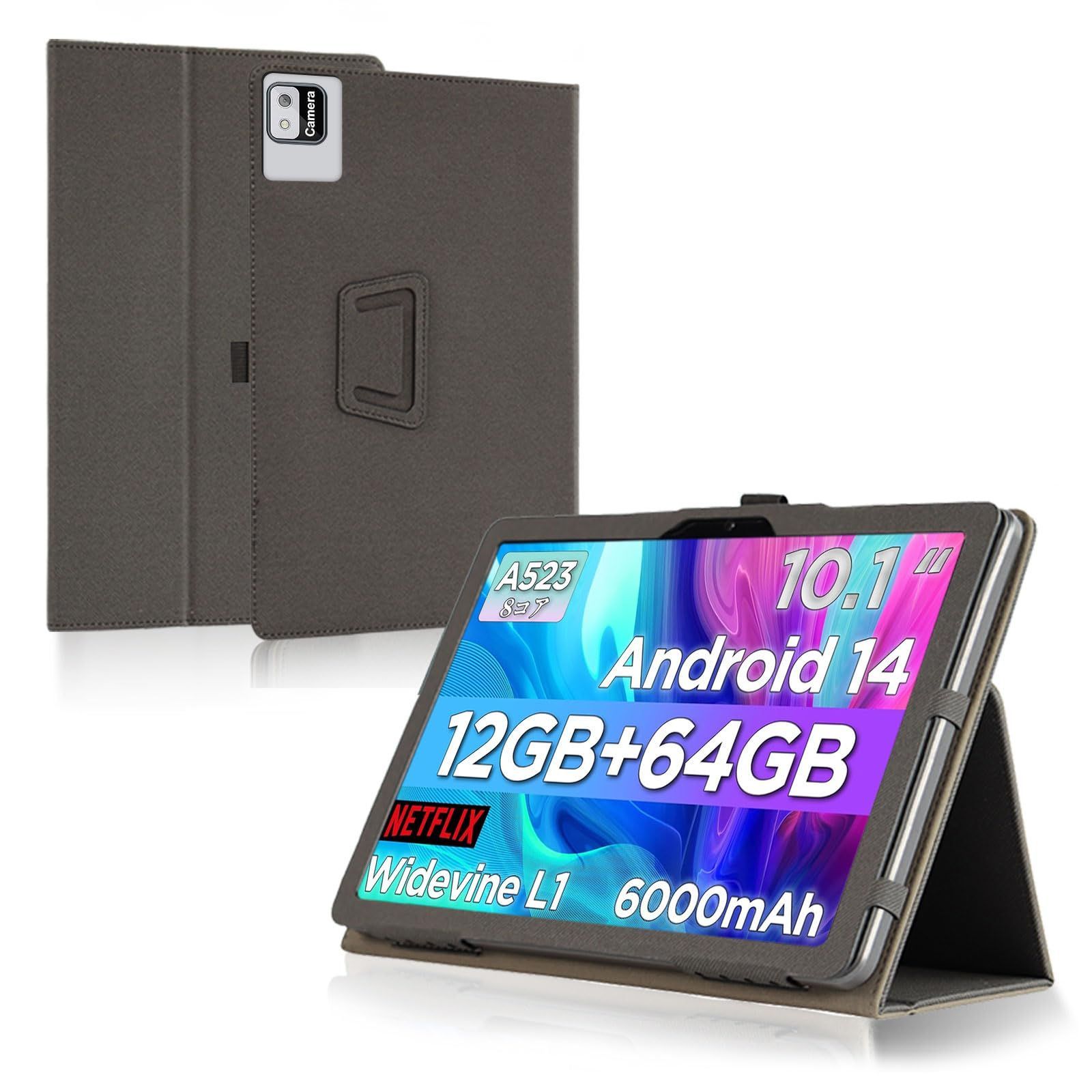 タブレット 10インチ Android 14 Callsky 専用ケース付き タブレット