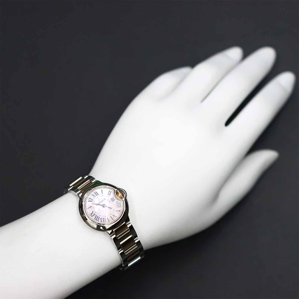 カルティエ Cartier バロンブルー SM 28mm コンビ W6920034 レディース