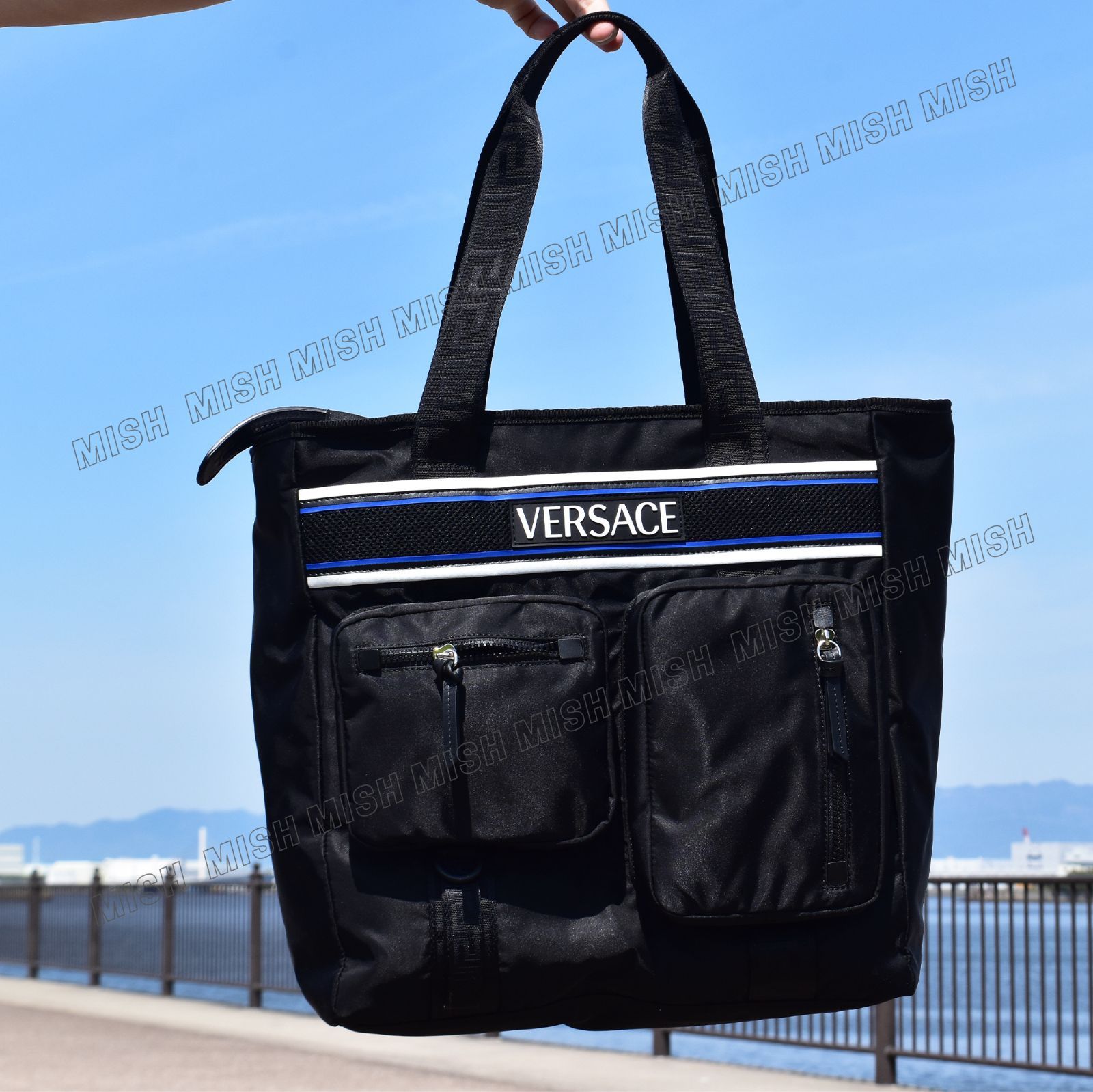 VERSACE ナイロントートバッグ ロゴ ヴェルサーチ 新品/未使用 メンズ