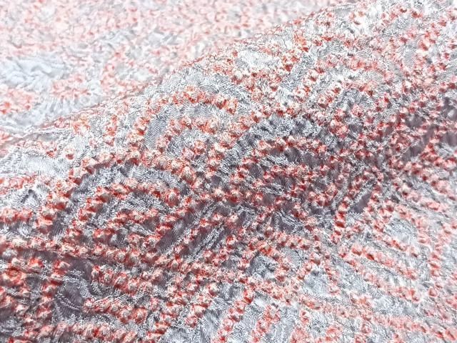 平和屋着物□上質な小紋 幾何学文様 御召縮緬 正絹 逸品 未使用