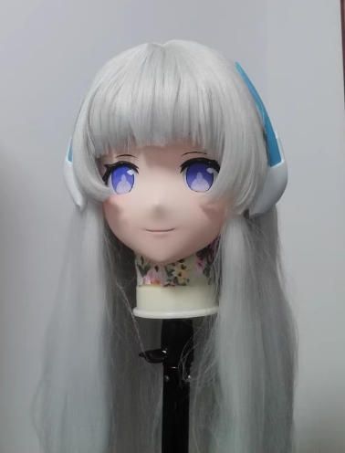全頭マスク ロック付き NO.1206 フルマスク ドール ヘッドロリータ人形 コスプレ 変身 仮装 着ぐるみ 二次元美少女 WWW_TRAVELLANDINDIA_COM