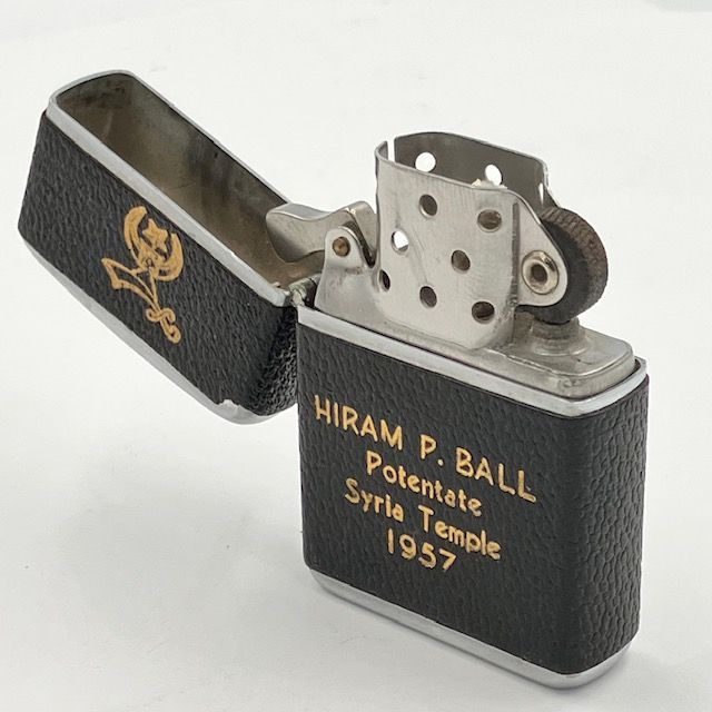 ZIPPO ビンテージ ジッポー 1955年 ハーフカバーレザー Shriners シュライナーズ