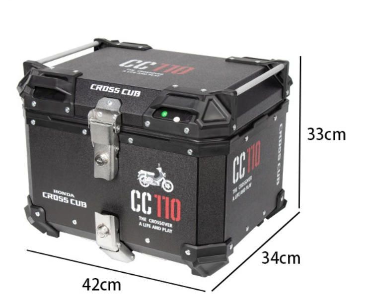 送料無料 45Lのアルミ合金のオートバイのテールボックスの電働テールボックスのトランク