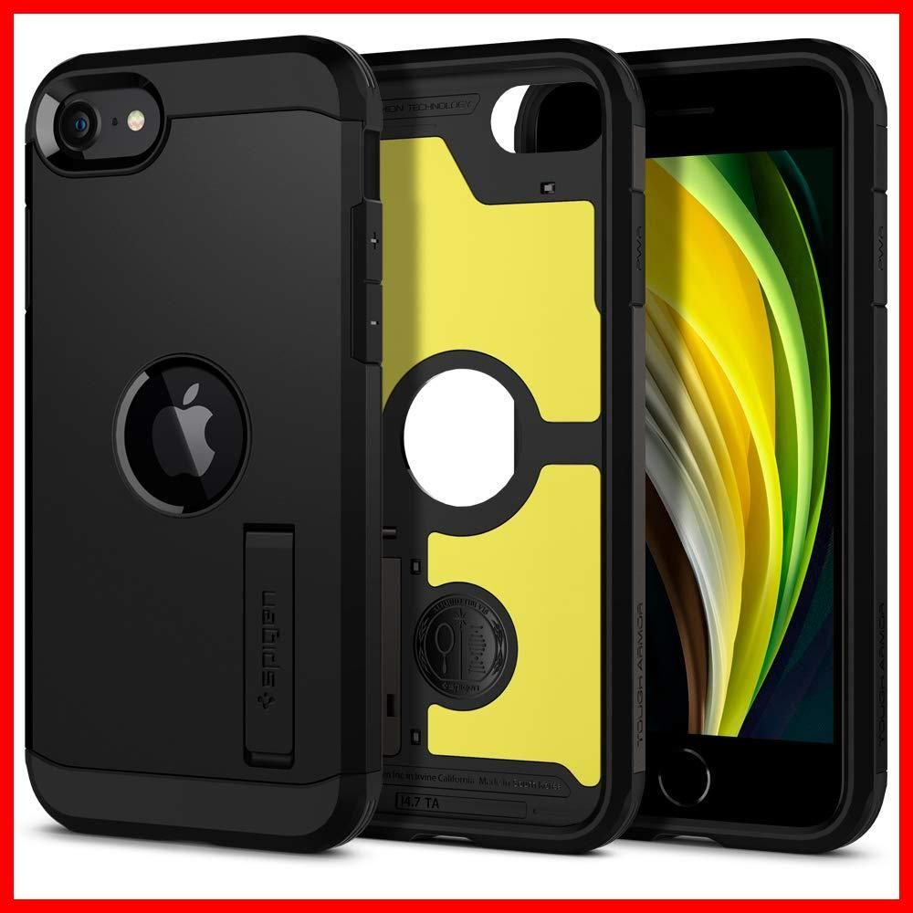 【在庫処分】Spigen iPhone SE3 SE2 【第3/2世代】 ケース iPhone7/8用 ケース耐衝撃 スタンド付き 米軍MIL規格取得 三層構造 スマホスタンド カメラ保護 傷防止 衝撃吸収 タフ・アーマー ACS00950 (ブラ