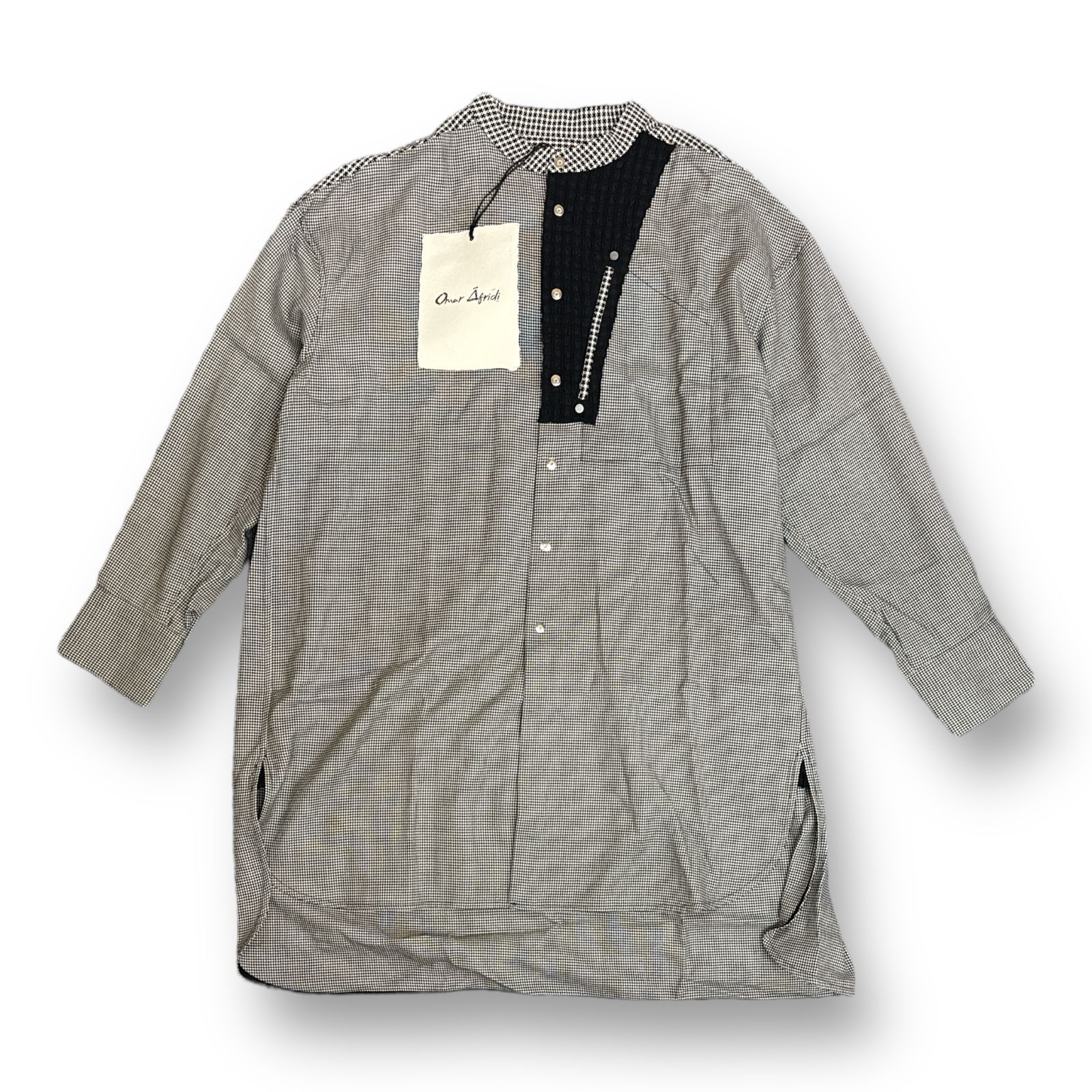 OMAR AFRIDI ノーカラーロングシャツ OMAR AFRIDI ノーカラーロングシャツ
