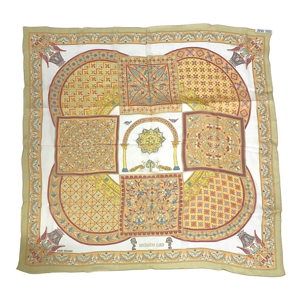 HERMES カレ90 CIELS BYZANTINS ビザンチンの空 シルク マルチカラー