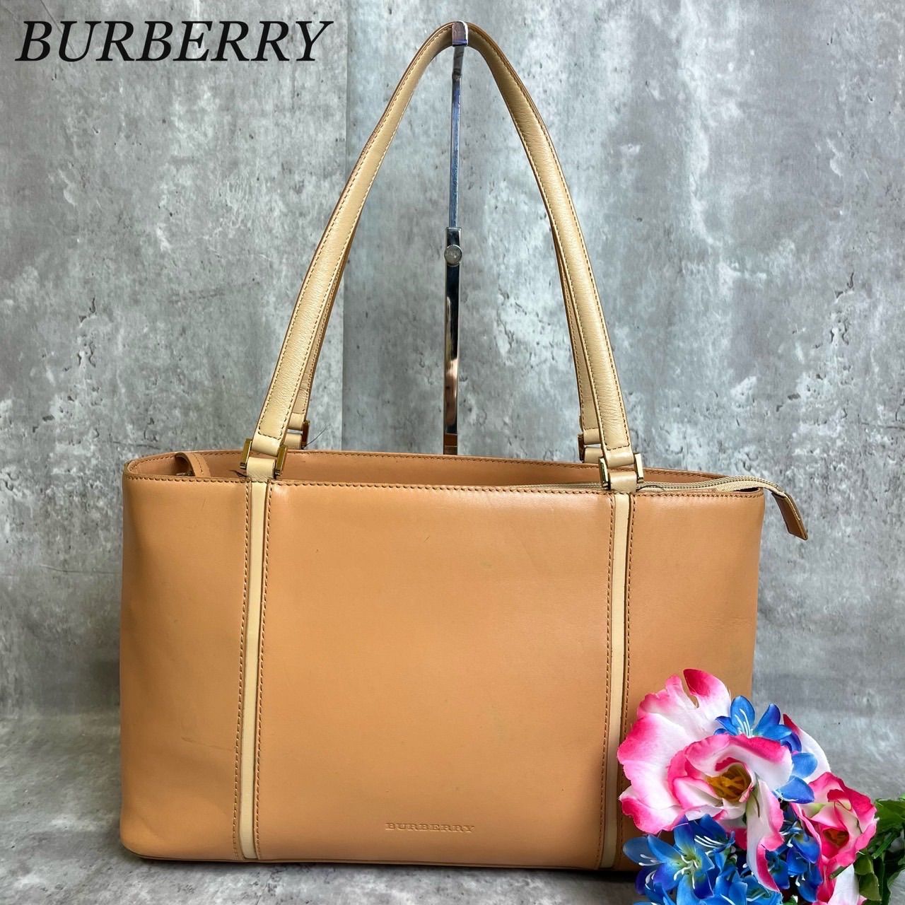 バーバリー BURBERRY トートバッグ アニマルプリント ナイロン レザー 