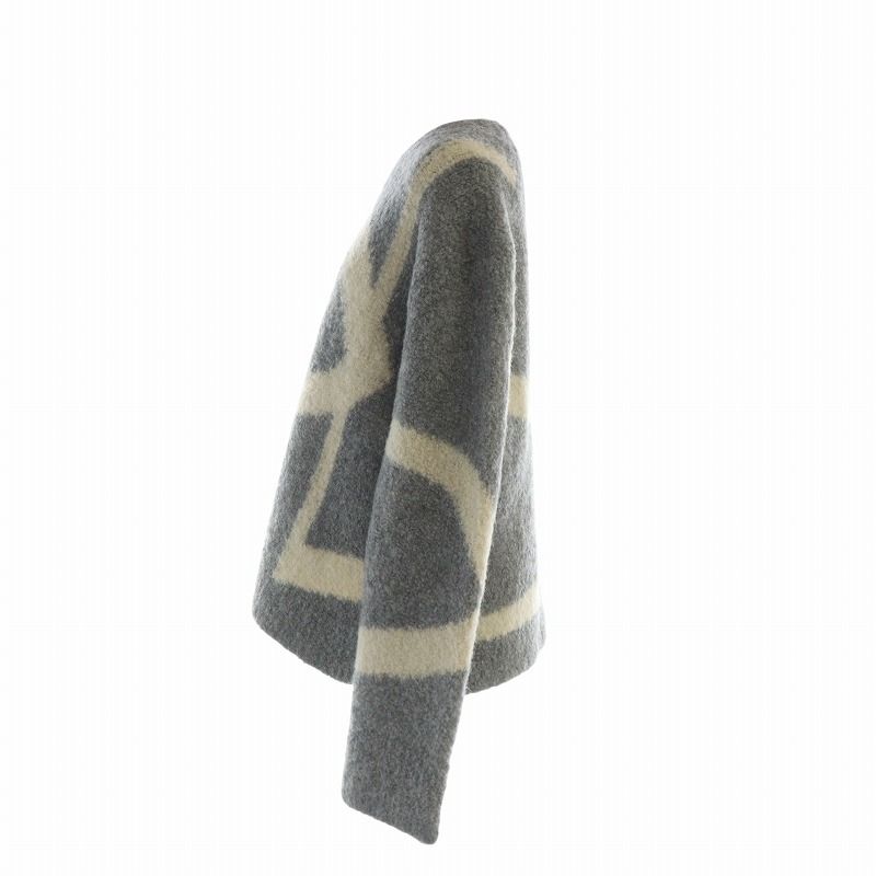 マリメッコ marimekko Rappu Intuitio knitted wool pullover セーター ニット 長袖 総柄 アルパカ混 ロゴ S グレー /MQ レディース マリメッコ marimekko Rappu Intuitio knitted wool pullover