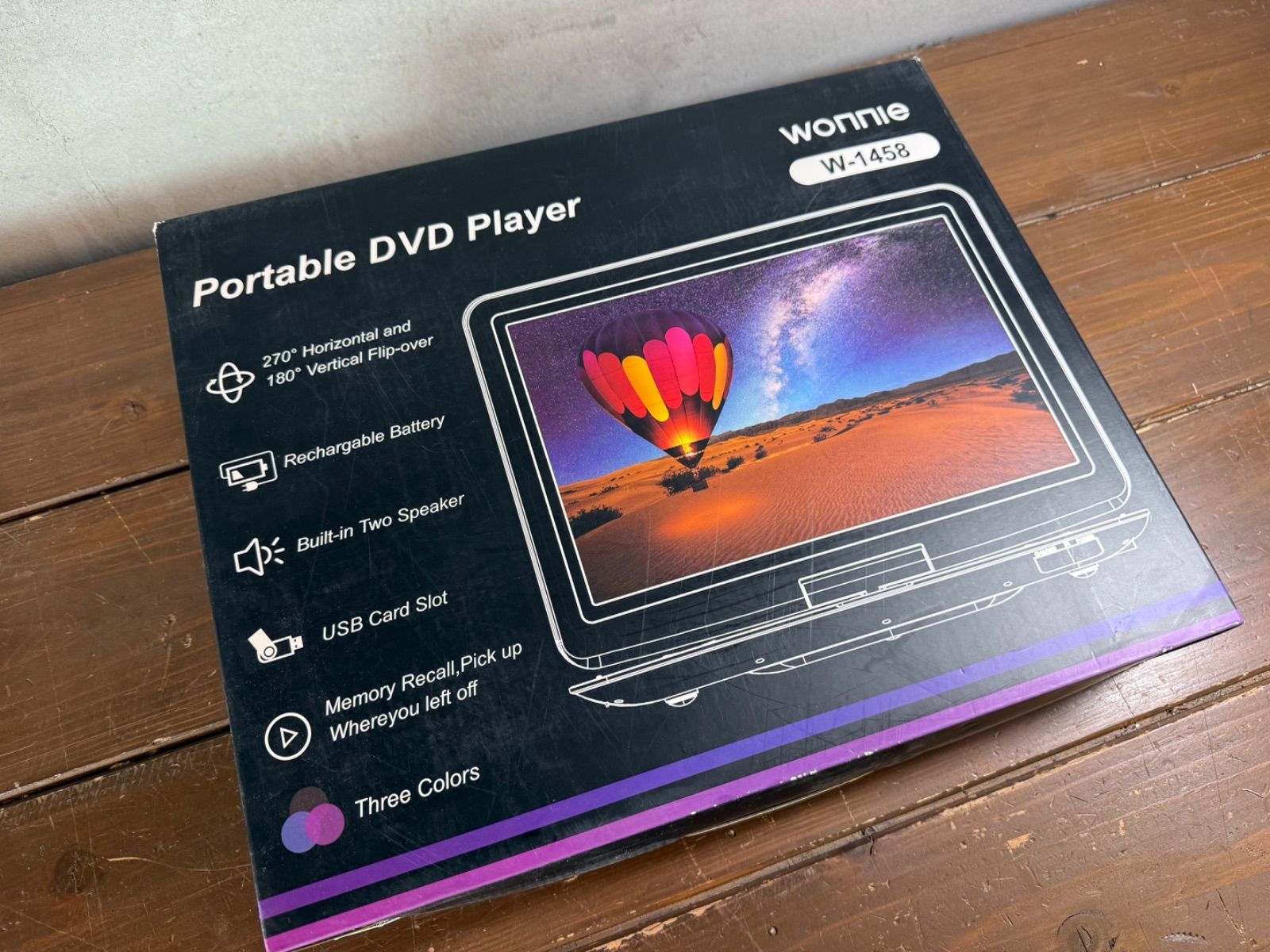 wonnie ポータブルDVDプレイヤー W-1458 15.4インチ