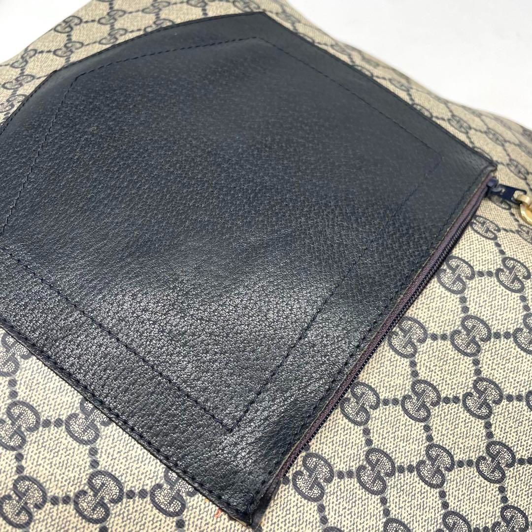 OLD GUCCI オールドグッチ シェリーライン GGスプリーム トートバッグ A4 大容量 PVC 革 ベージュ WWW_MORNINGWALKER_COM